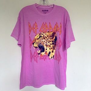 Def Leppard Hysteria Oversized Pink Tee Shirt
